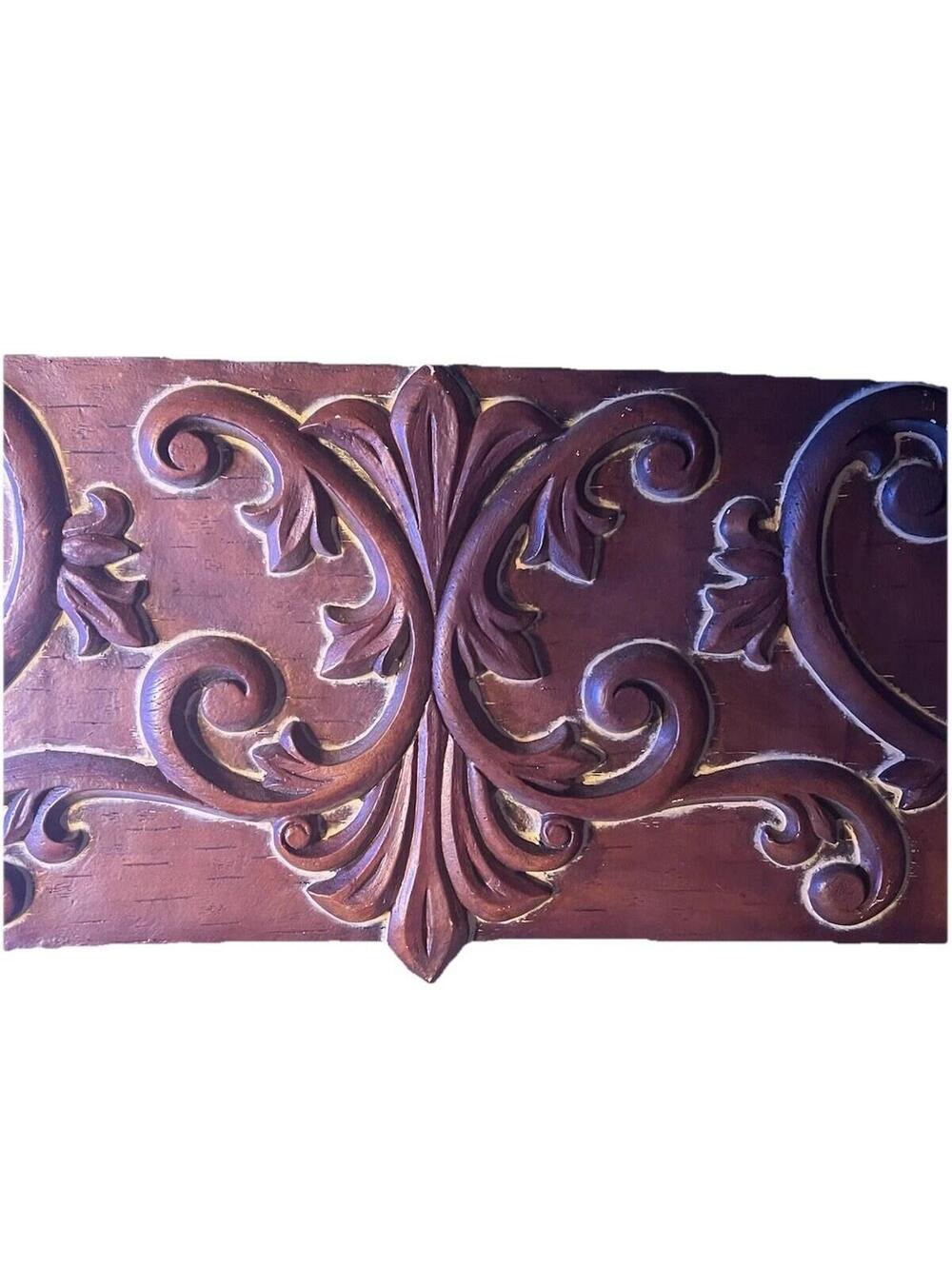 Southern Living at Home Retired Wood Wall Panel | Tuscan Scroll Acanthus Relief